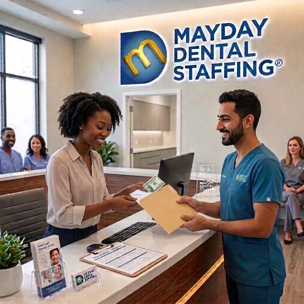 Dental professionals working chairside with patients across Mayday-matched shifts